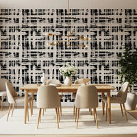 Monochrome behang met kruisarceringstextuur