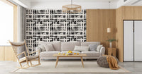 Monochrome behang met kruisarceringstextuur