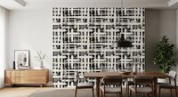 Monochrome behang met kruisarceringstextuur