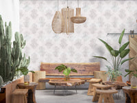 Tapet damasc gri minimalist, cu aspect periat