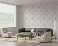 Tapet damasc gri minimalist, cu aspect periat