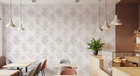 Tapet damasc gri minimalist, cu aspect periat