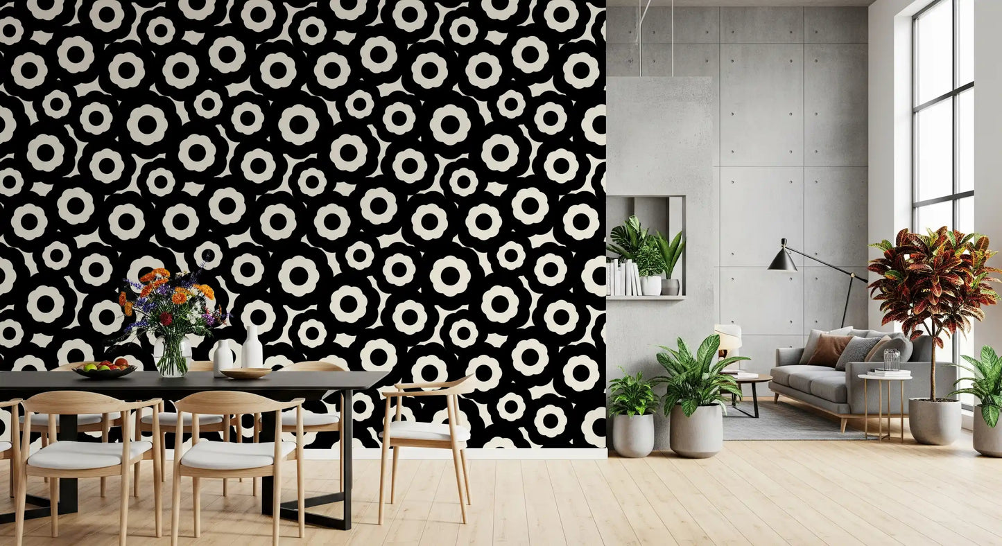 Papier peint à motif floral moderniste répétitif