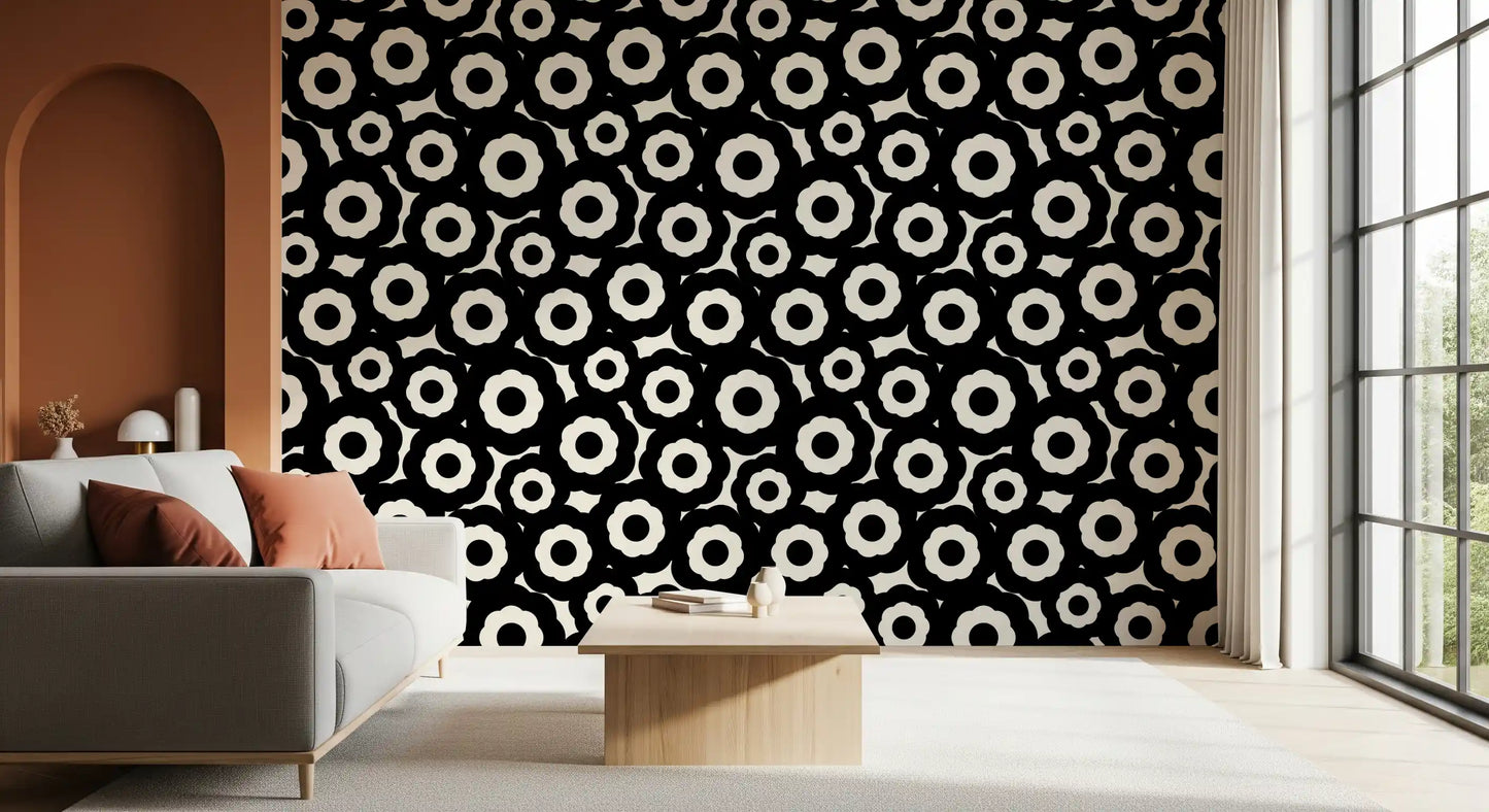 Papier peint à motif floral moderniste répétitif
