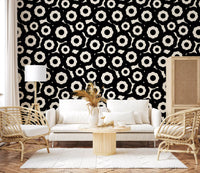 Papier peint à motif floral moderniste répétitif