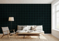 Tapeta w kolorze ciemnozielonym „Midnight Grid”