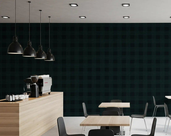 Dark Green Midnight Grid Wallpaper⁠