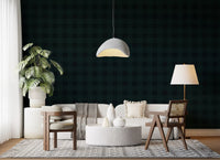 Tapeta w kolorze ciemnozielonym „Midnight Grid”