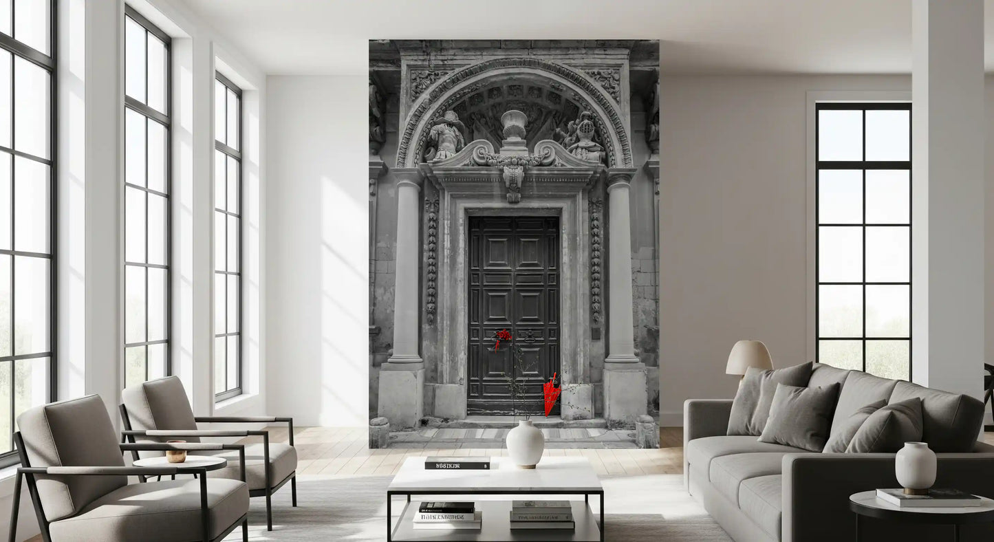 Fresque murale d’entrée en pierre baroque