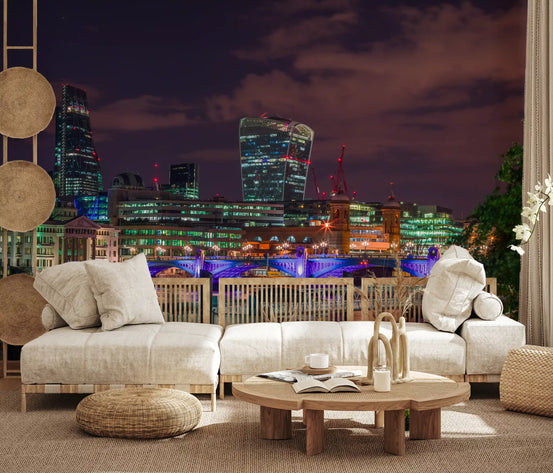 Evening Thames Cityscape Wall Mural