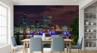 Fototapet med Thames-floden i urban nattebelysning