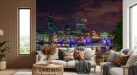 Fototapet med Thames-floden i urban nattebelysning