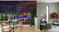 Fototapet med Thames-floden i urban nattebelysning