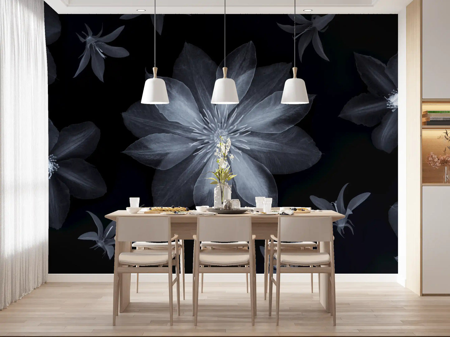 Ethereal Night Flora Wall Mural