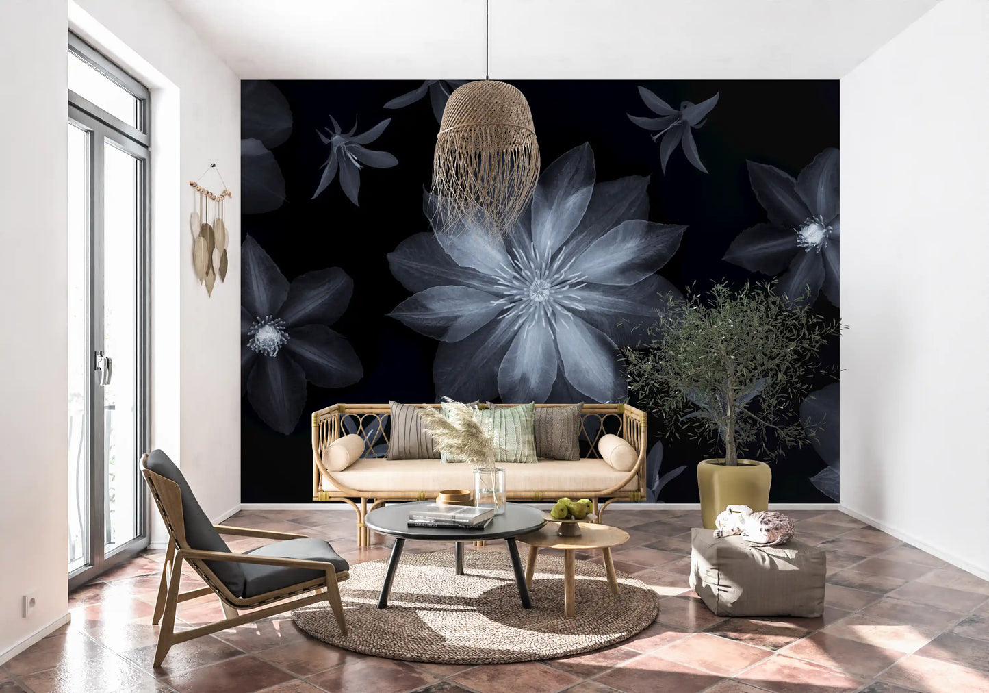 Ethereal Night Flora Wall Mural