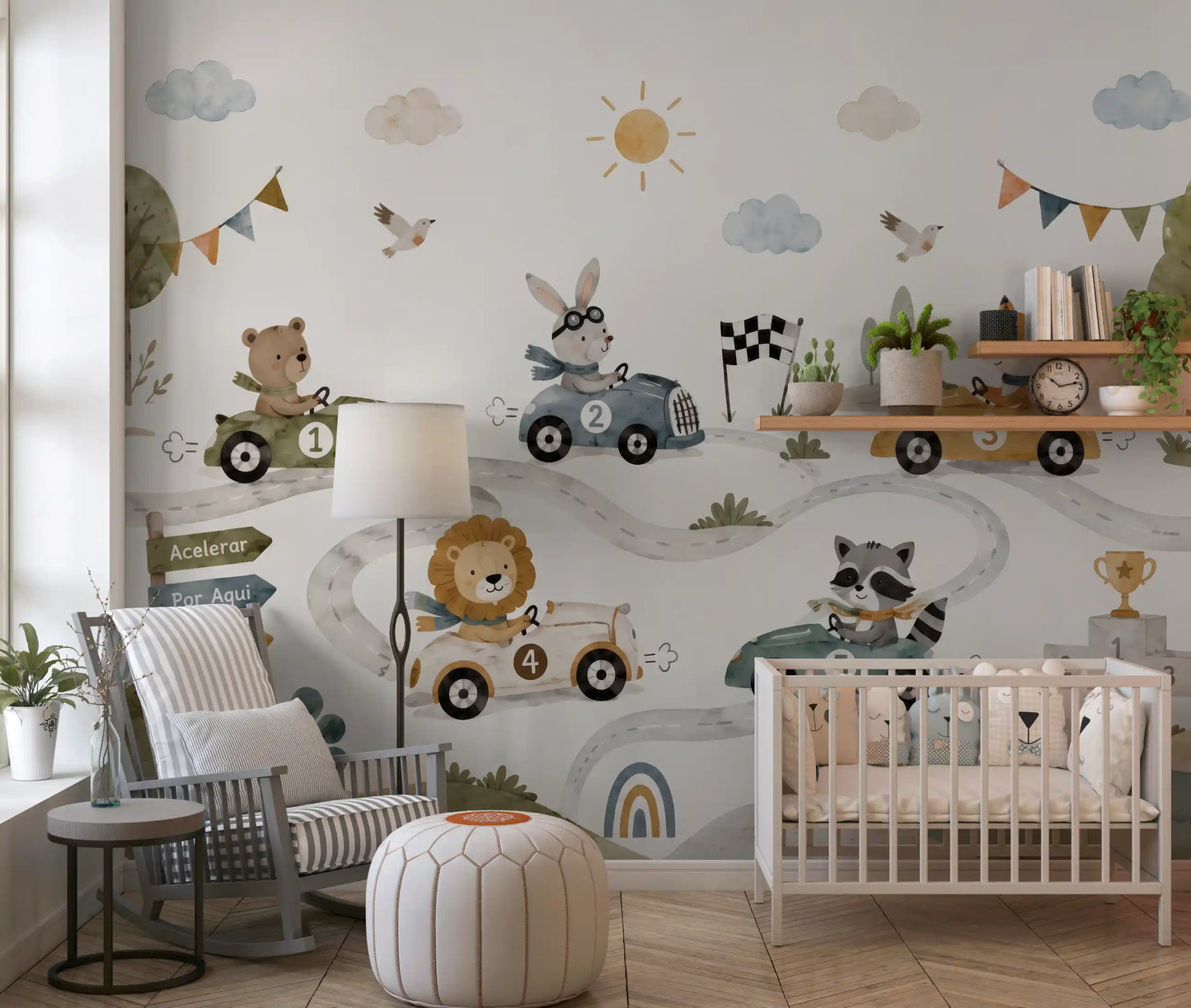 Animal Race Adventure Wall Mural