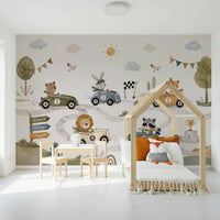 Animal Race Adventure Wall Mural