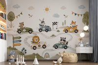 Animal Race Adventure Wall Mural