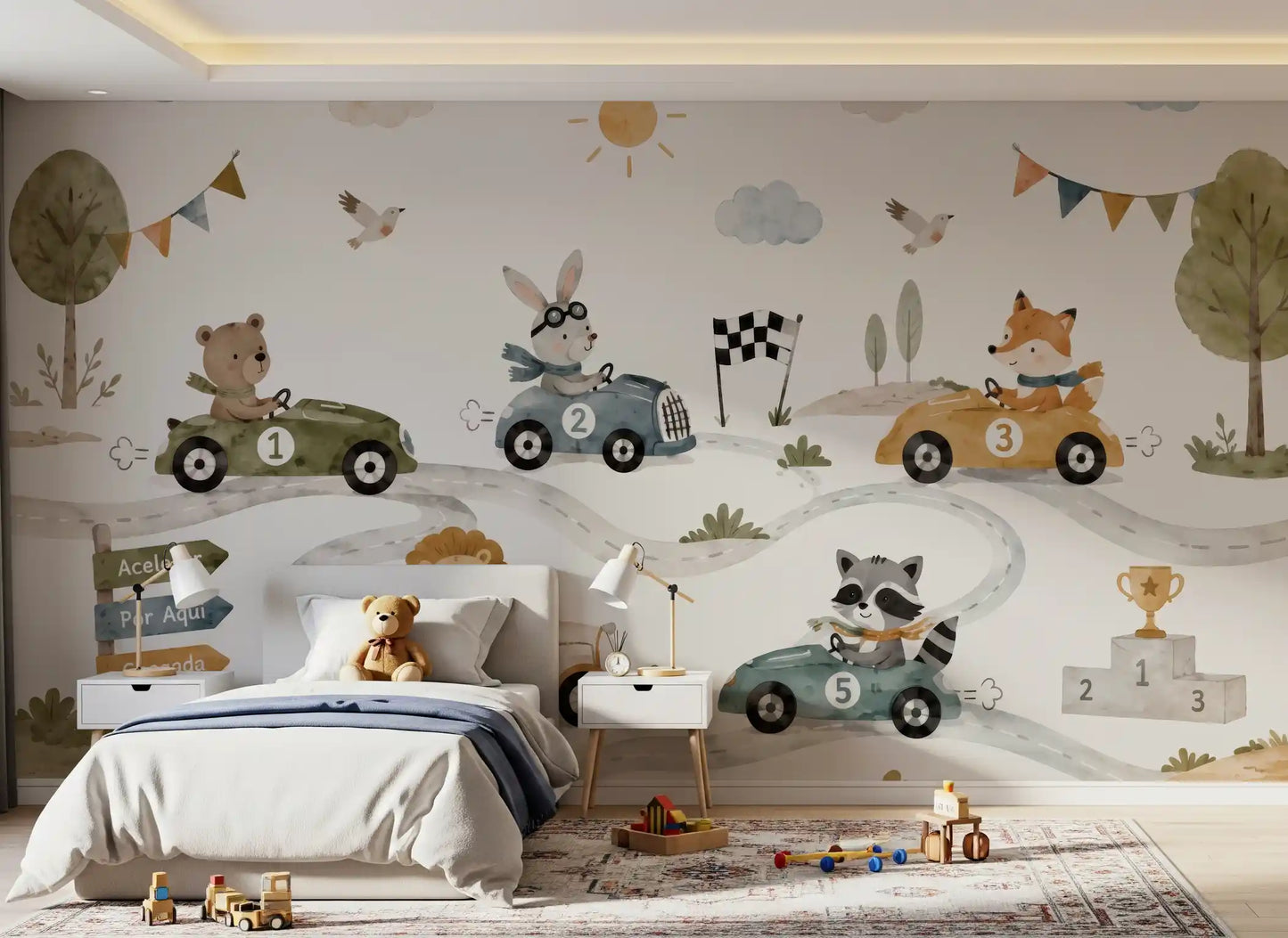 Animal Race Adventure Wall Mural