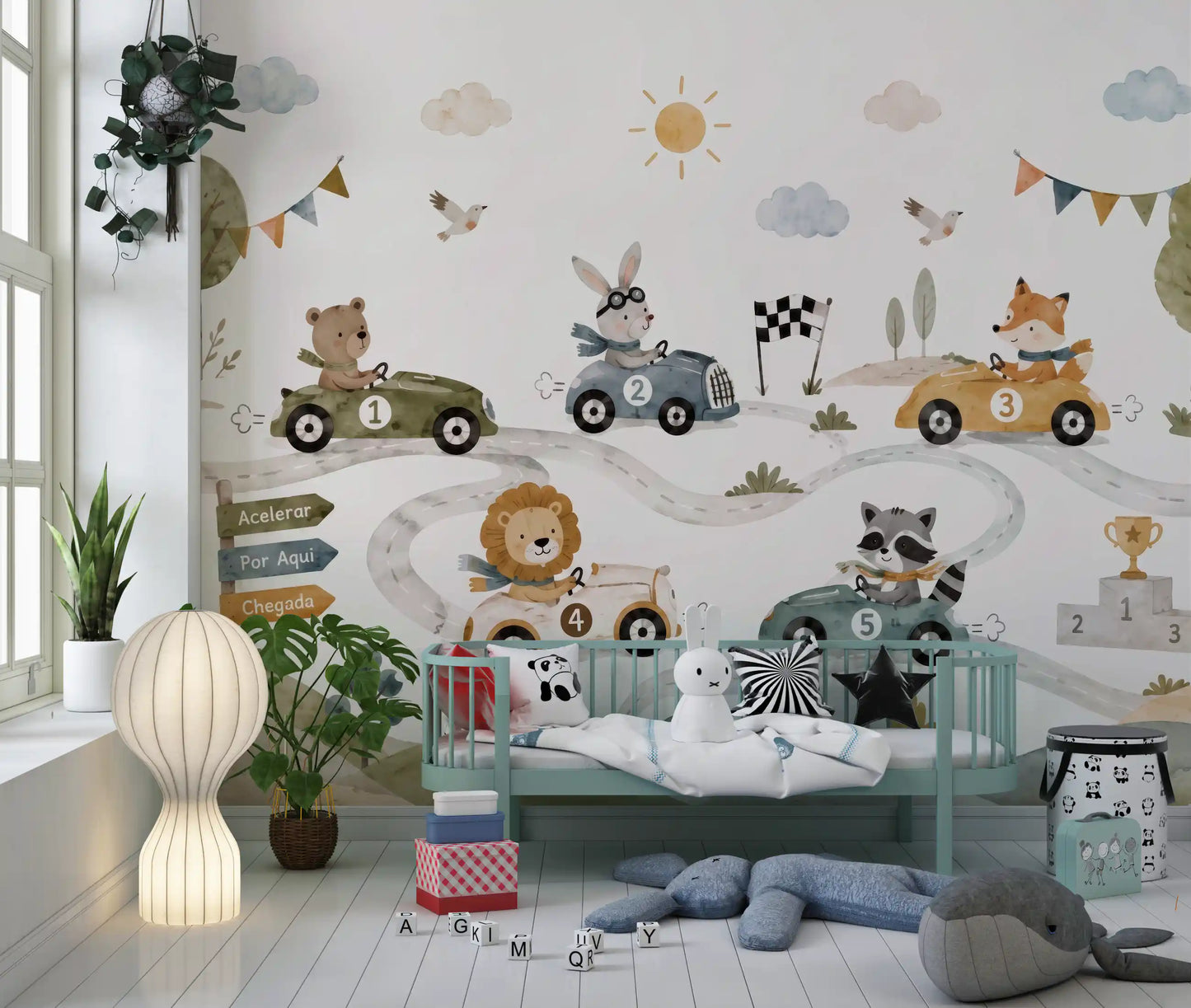 Animal Race Adventure Wall Mural