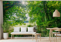 Rustic Woodland Gate Entrance Wall Mural