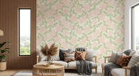 Blush Bloom botanisk skitsetapet