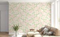 Blush Bloom botanisk skitsetapet