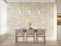 Whimsical Botanical Sketch Pattern Wallpaper⁠