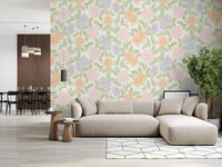 Whimsical Botanical Sketch Pattern Wallpaper⁠