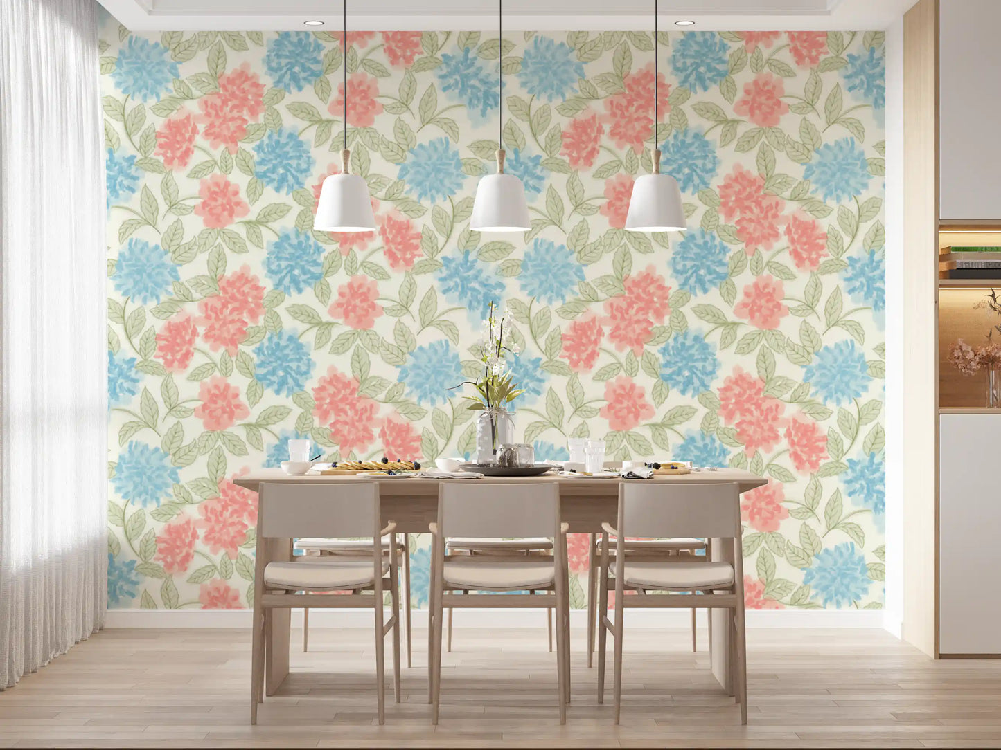 Blooming Painterly Botanical Garden Wallpaper⁠