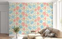Blooming Painterly Botanical Garden Wallpaper⁠