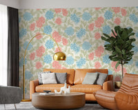 Blooming Painterly Botanical Garden Wallpaper⁠