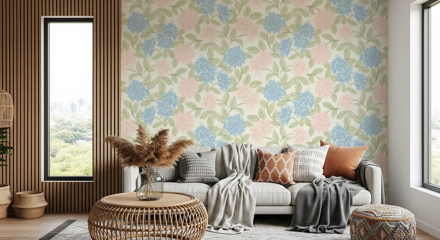 Soft Watercolor Hydrangea Bloom Wallpaper⁠