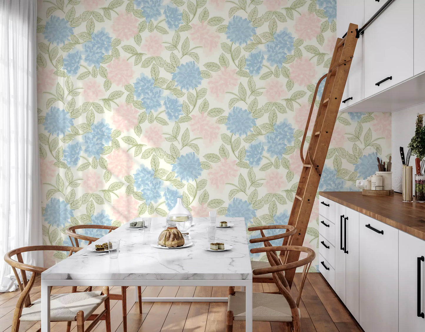 Soft Watercolor Hydrangea Bloom Wallpaper⁠