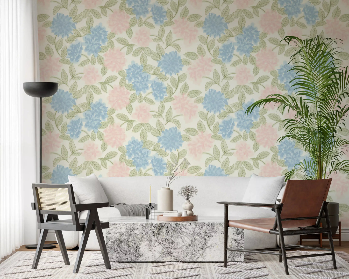 Soft Watercolor Hydrangea Bloom Wallpaper⁠