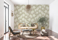 Minimalist Garden Leaf Motif Wallpaper⁠
