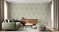Boho Painted - Abstract Mudcloth Hexagons Tribal Geometric Pattern French Wallpaper⁠