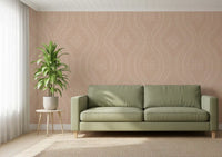 Carta da parati Faded Ogee Damask - Cinnamon Tea