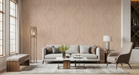 Carta da parati Faded Ogee Damask - Cinnamon Tea