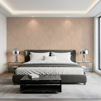 Carta da parati Faded Ogee Damask - Cinnamon Tea