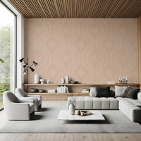 Carta da parati Faded Ogee Damask - Cinnamon Tea
