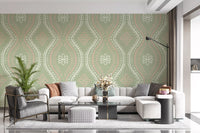 Faded Ogee Damask - Timeless Grandmillennial Wallpaper⁠