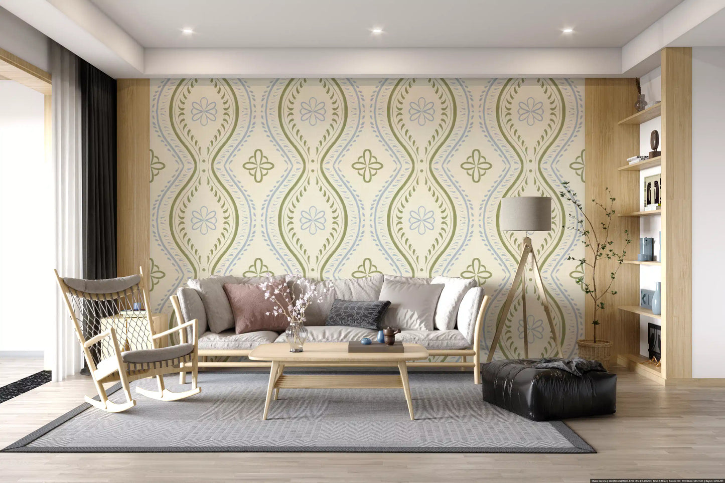 Faded Ogee Damask - Timiless French Country Wallpaper⁠