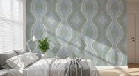 Falmet Ogee-damask – klassisk fransk landstil-tapet