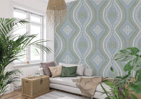 Falmet Ogee-damask – klassisk fransk landstil-tapet