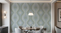 Falmet Ogee-damask – klassisk fransk landstil-tapet