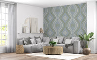 Falmet Ogee-damask – klassisk fransk landstil-tapet
