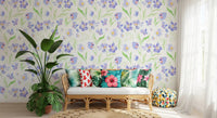 Papier peint jardin botanique lavande douce