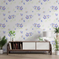 Watercolor Meadow Violet Blossoms Wallpaper⁠