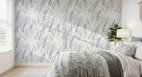 Papier peint monochrome texturé à feuillage de palmiers⁠